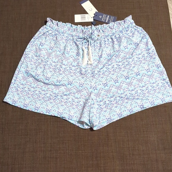 Cabana Life Pants - CABANA Blue Naples-Paper Waist Tassel Packets Short NWT Size L UPF 50 +